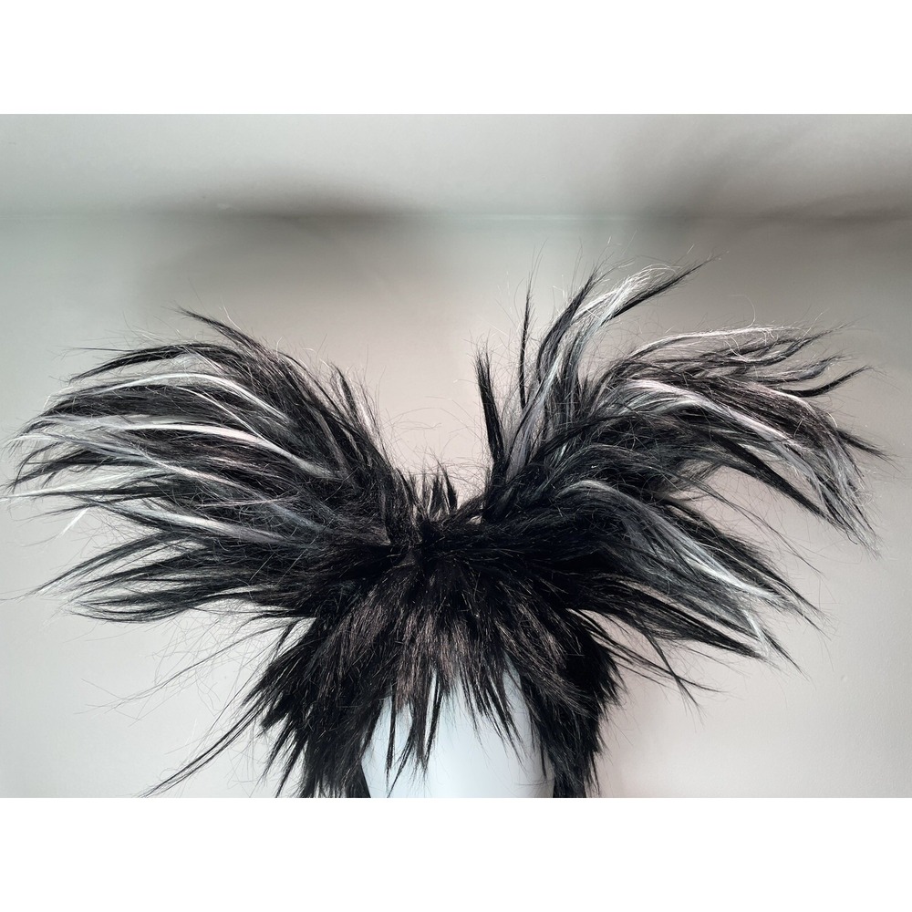 Stray‎ Wig Black With White Bits Wig With Long Ears Stray Wig Adult